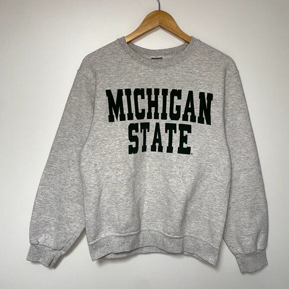 Vintage Michigan State Sweatshirt Gray Crewneck Y2K College University - Picture 1 of 2